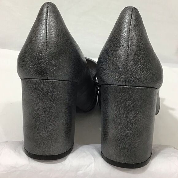 Nine West Leather Pewter Fringe Detail Pumps Size 9M - Picture 4 of 11